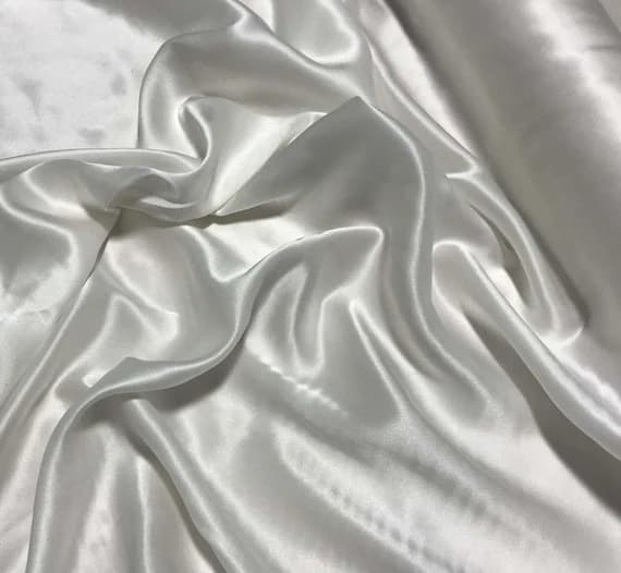 white charmeuse fabric - White - Sandwashed Silk Charmeuse Fabric