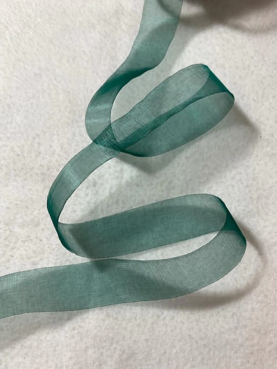 forest none - Forest Green Organdy Organza Ribbon - 1" wide - 5 Yards