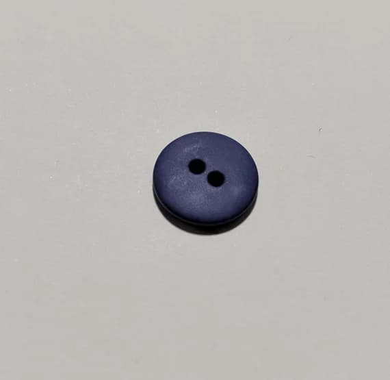 blue none - Dusty Blue Round 2 Hole Plastic Button - 15mm / 5/8 inch - Dill Buttons - Set of 4