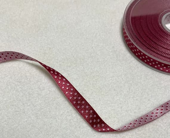 magenta none - Magenta & White Reversible Polka Dot Jacquard Ribbon Trim Made in France 3/8" wide