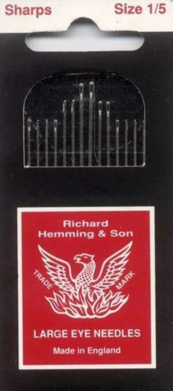 none - Richard Hemming Needles - Sharps Size 1/5 - Made in England