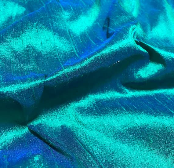 peacock dupioni fabric - Peacock Blue Green - Silk Dupioni Fabric