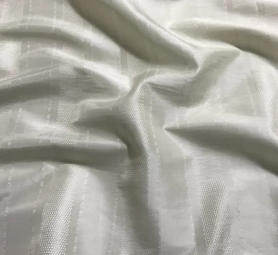 ivory taffeta fabric - Ivory Stripe - Faux Silk Taffeta Fabric