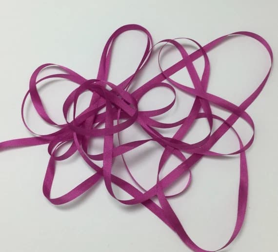 boysenberry none - YLI #70 Pure Silk Embroidery Ribbon Boysenberry Purple 4mm 1/8" wide Japan -3 yards-