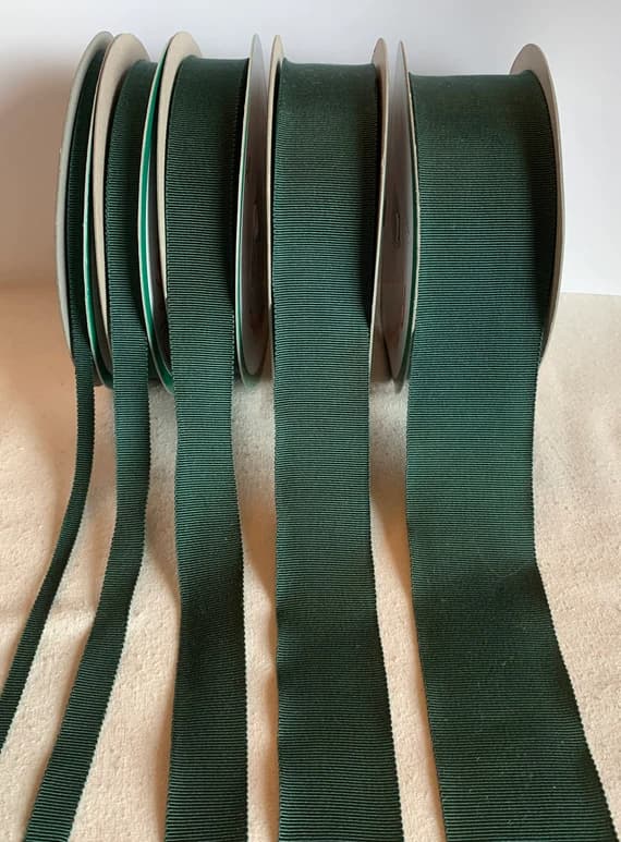 hunter none - Hunter Green 100% Rayon Petersham Ribbon (5 Widths to choose from)