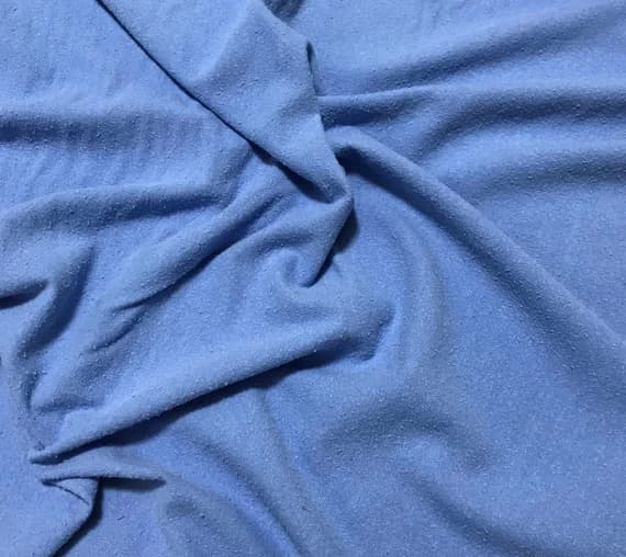 blue noil fabric - CORNFLOWER BLUE Hand Dyed Raw Silk NOIL Fabric