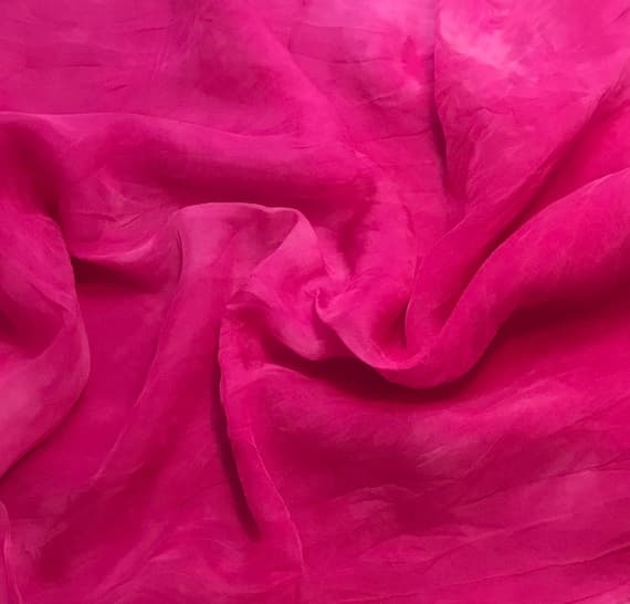 pink chiffon fabric - Hand Dyed ORCHID PINK Soft Silk Organza Fabric - 54" wide