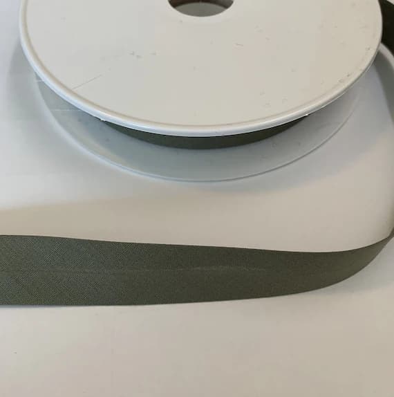olive none - Olive Green Poly Cotton Single Fold Bias Tape Made in France 3/4" (3 yards)