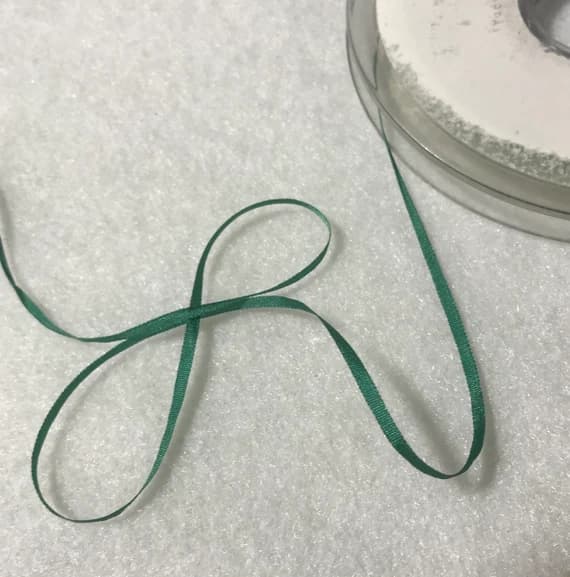 forest none - Forest Green Pure Silk Embroidery Ribbon 2mm (1/16") wide Made in France - 3 Yards-