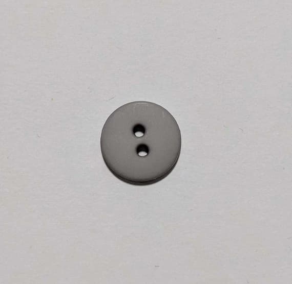 gray none - Gray Round 2 Hole Plastic Button - 13mm / 1/2 inch - Dill Buttons - Set of 4