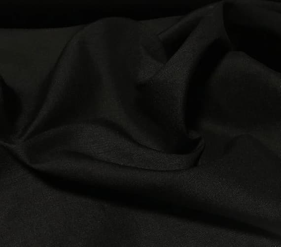 black silk fabric - Black - Silk/Linen Suiting Fabric