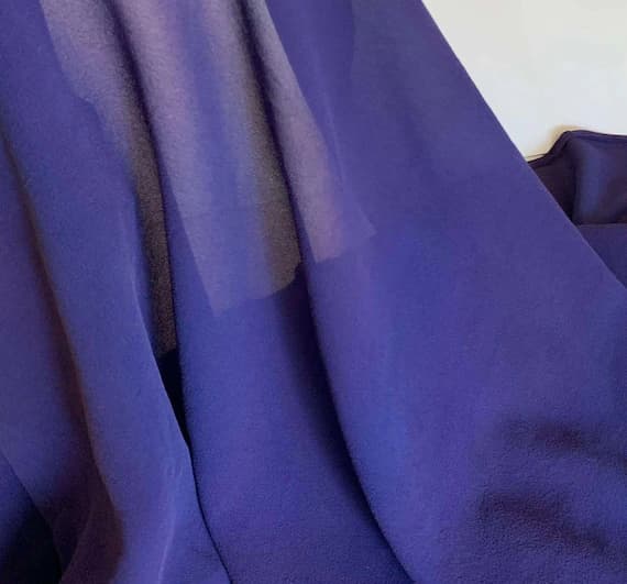 plum chiffon fabric - Midnight Plum - 8mm Silk Georgette Chiffon Fabric