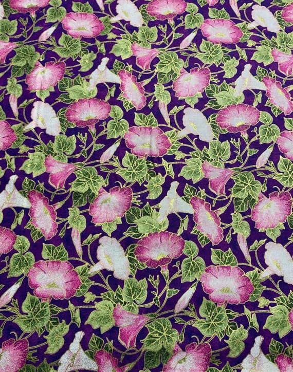 purple cotton fabric - Morning Glory Purple Multi - Shimmer Morning Glory - by Deborah Edwards for Northcott Cotton Fabric