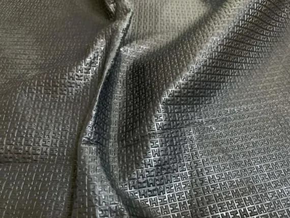 black leather - Black Geometric Lambskin Leather Whole Hide - 2.5 Square Feet