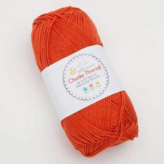 orange none - Autumn Orange Lori Holt Cotton Sport Weight Chunky Thread Yarn