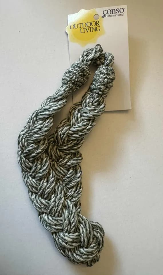 white none - Green & White Plaited Tieback for Curtains Tie Back New by Conso