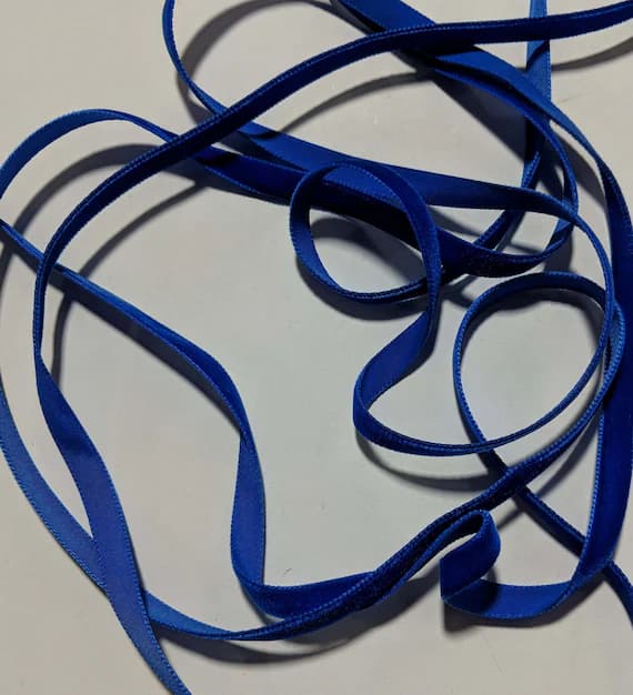 royal none - French VELVET Ribbon ROYAL BLUE by the yard 3/8 inch
