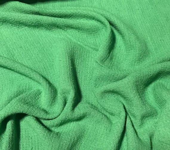 green noil fabric - SPRING GREEN Hand Dyed Raw Silk Squares Weave Check NOIL Fabric