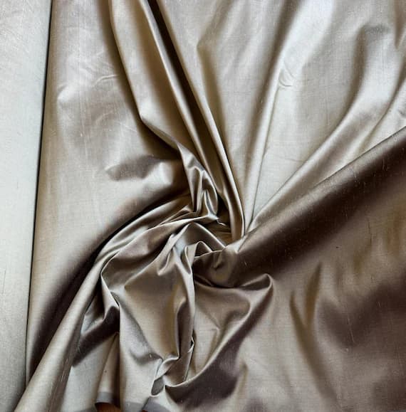 brown dupioni fabric - Golden Brown 100% Silk DUPIONI Fabric