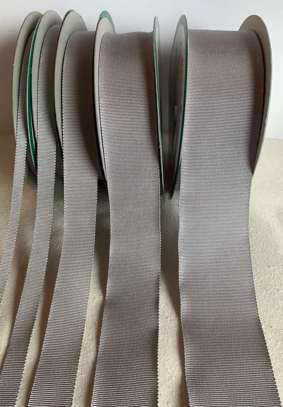 gray none - Gray 100% Rayon Petersham Ribbon (5 Widths to choose from)