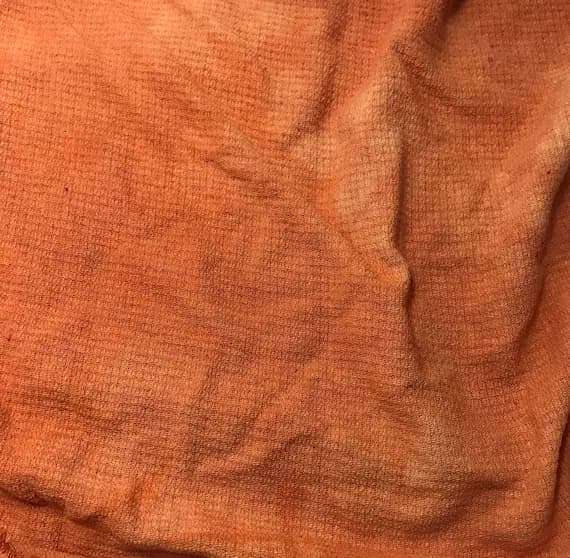orange noil fabric - Tangerine Orange - Hand Dyed Raw Silk Noil Squares Weave Fabric - 45" wide