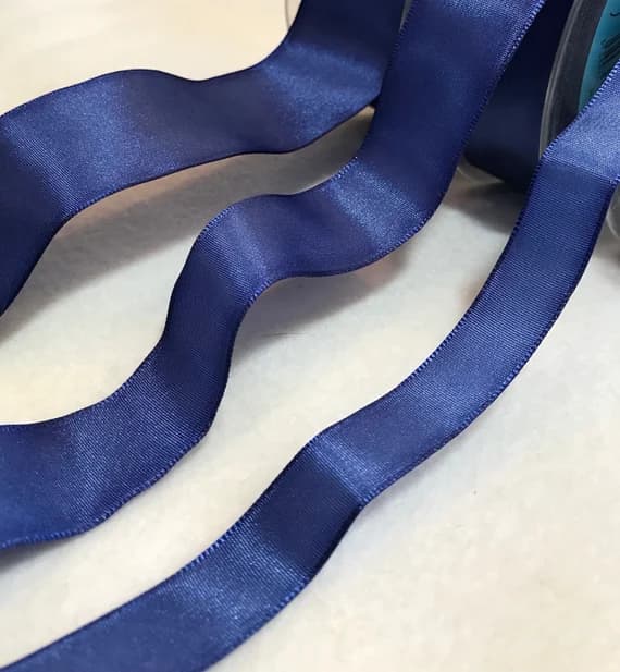 navy none - Navy Blue Wired Taffeta Ribbon - Made in France (3 Widths to choose from)