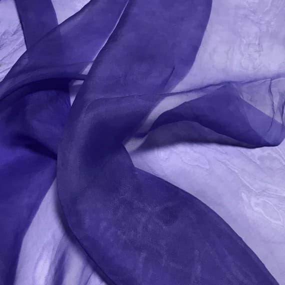 purple organza fabric - Hand Dyed IRIS PURPLE - Silk Organza Fabric