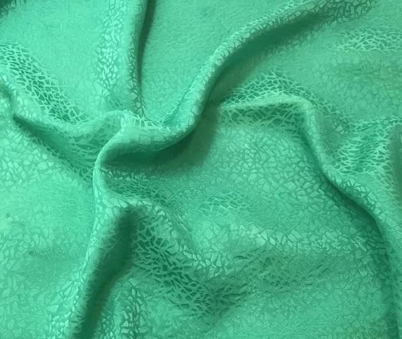 green silk fabric - Hand Dyed Spearmint Green Pebbles - Silk Jacquard Fabric