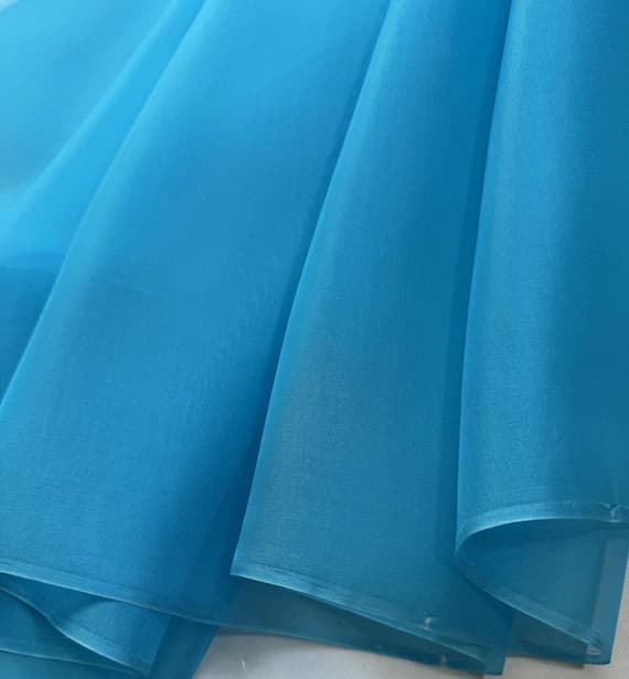 turquoise organza fabric - Turquoise Blue - 100% Silk Organza Fabric