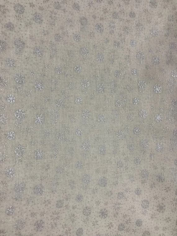 cream cotton fabric - Frosty Snowflakes Cream Seasons Greetings Collection - Liberty of London Cotton Fabric