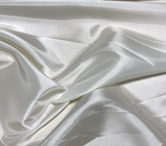 ivory taffeta fabric - Ivory - Faux Silk Taffeta Fabric