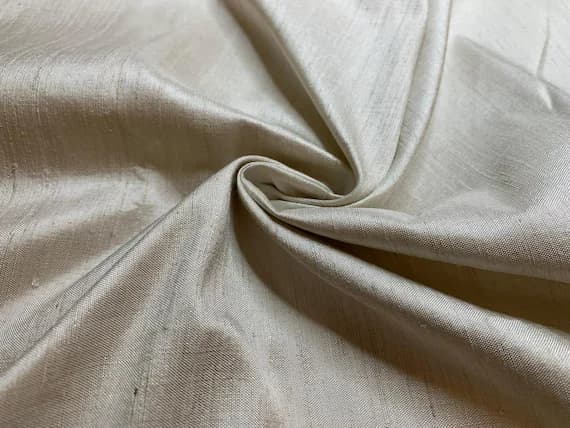 dupioni fabric - 1/2 yard increments Ecru Silk DUPIONI Fabric