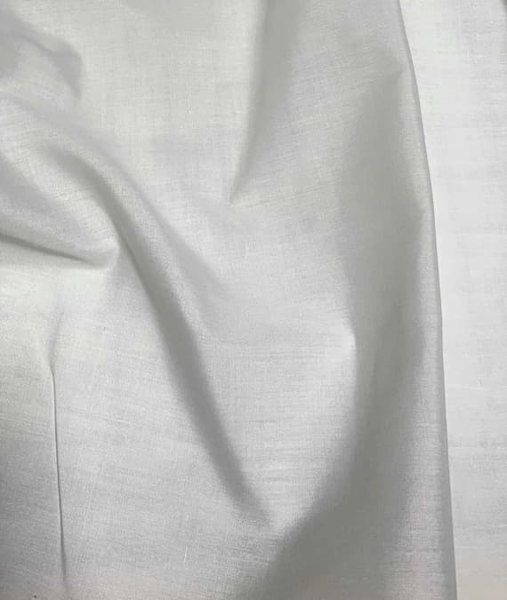 white cotton fabric - White - Polyester/Cotton Broadcloth Fabric