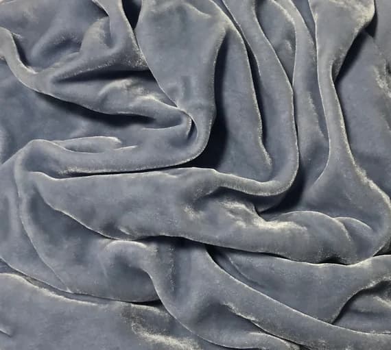 blue velvet fabric - French Blue - Hand Dyed Silk Velvet Fabric
