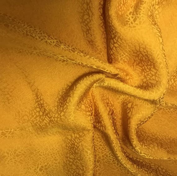 orange silk fabric - Hand Dyed Poppy Orange Pebbles - Silk Jacquard Fabric