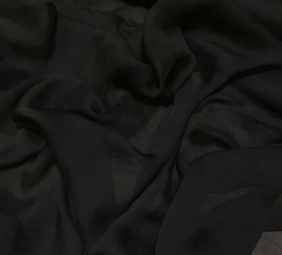 black chiffon fabric - Black - Crinkle Silk Chiffon Fabric