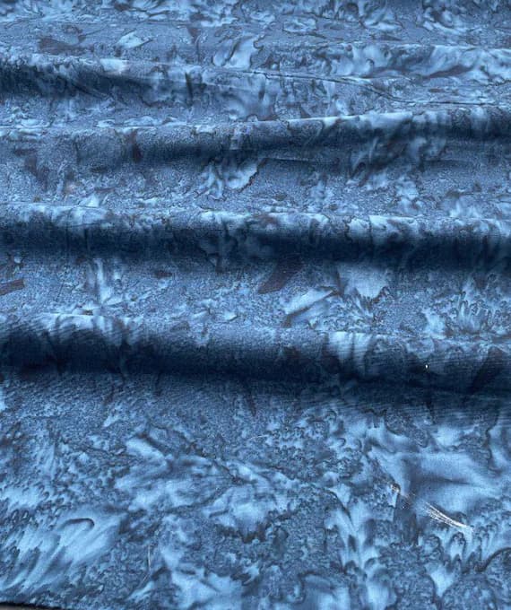 blue cotton fabric - Denim Blue Shadows - Banyan Batik Tone on Tone 100% Cotton Fabric