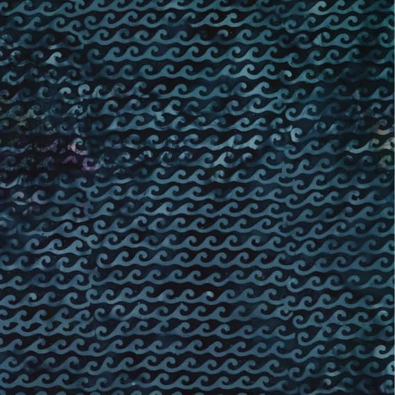 blue cotton fabric - Diesel Waves Blue Chase - Batik by Mirah Cotton Fabric