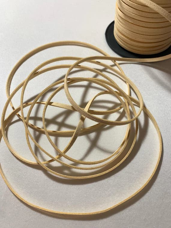 beige none - Beige Faux Suede Leather Cording Cord Trim 3/16"x 10 Yards