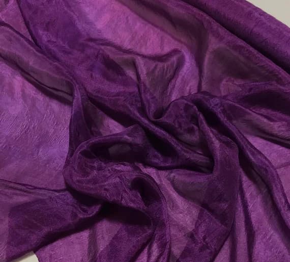 purple habotai fabric - Hand Dyed PURPLE China Silk HABOTAI Fabric