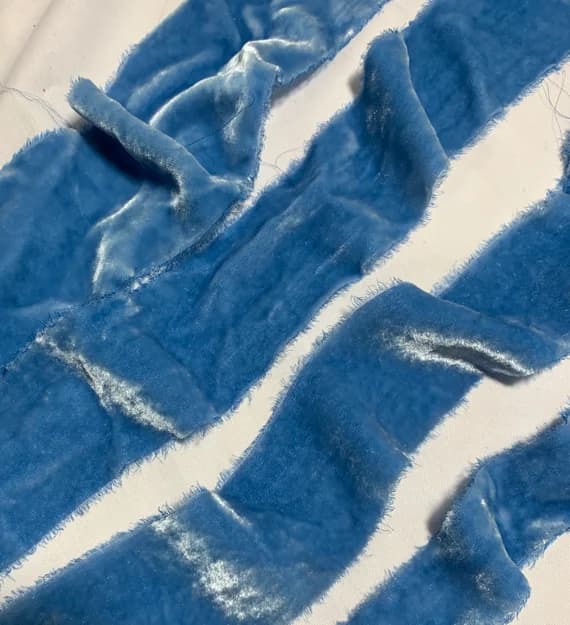 blue none - Hand Dyed MOUNTAIN LAKE BLUE Silk Velvet Ribbon ( 4 Widths to choose from)