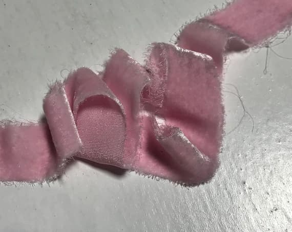 pink none - Hand Dyed Baby Pink Silk Velvet Ribbon ( 4 Widths to choose from)