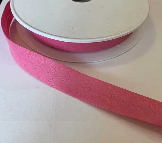 pink none - BRIGHT PINK Poly Cotton Single Fold Bias Tape Made in France 3/4" (3 yards)