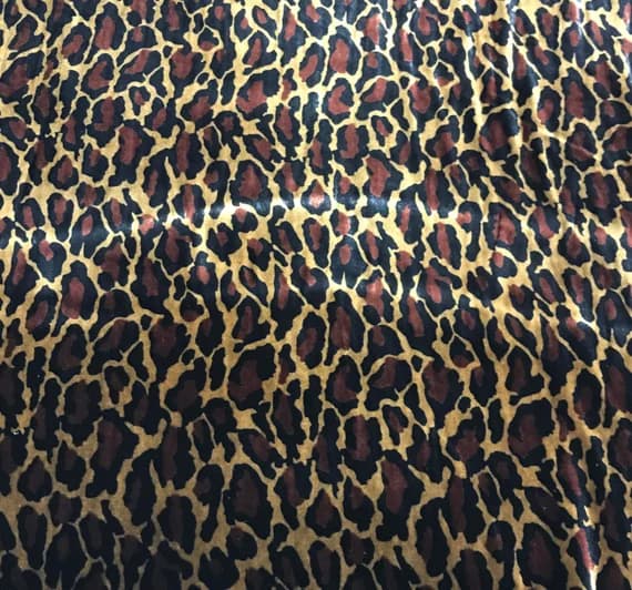 velvet fabric - Golden Leopard Spots - Silk Velvet Fabric