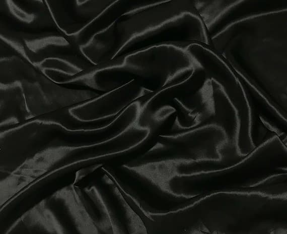 black charmeuse fabric - Black - Silk Charmeuse Fabric