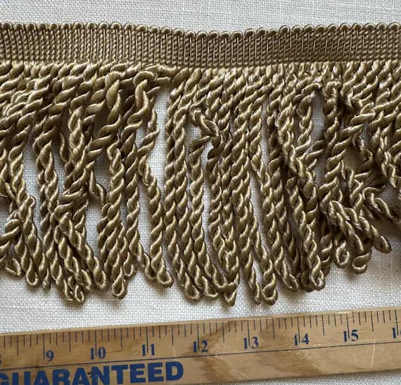 gold none - Vintage Gold 6" Bullion Tassel Fringe per yard