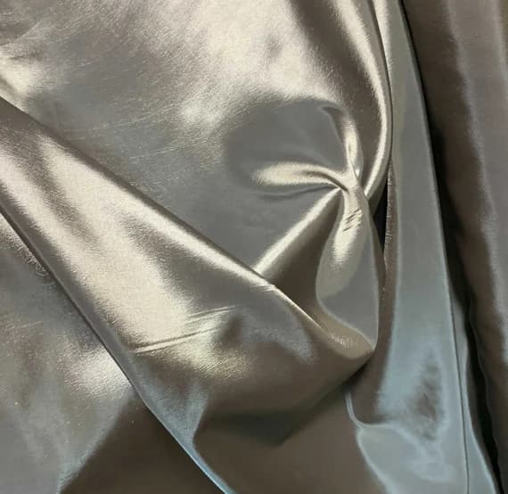 taupe taffeta fabric - Iridescent Pewter Taupe - Faux Silk Taffeta Fabric