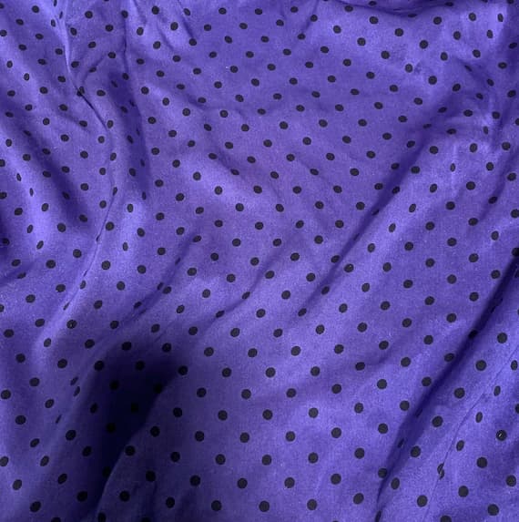 lavender charmeuse fabric - Hand Dyed Silk CHARMEUSE Fabric Lavender & Black Small Polka Dots