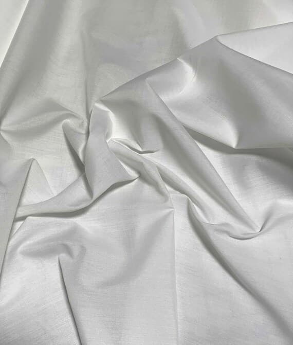 white cotton fabric - Off White - Polyester/Cotton Broadcloth Fabric