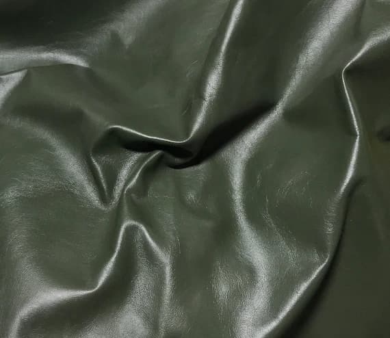 green leather - ARMY GREEN Cow Hide Leather 8"x8" Piece